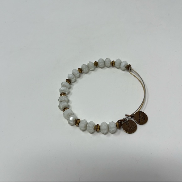 ALEX AND ANI BEADED BRACELET WHITE AND GOLD - Picture 5 of 6
